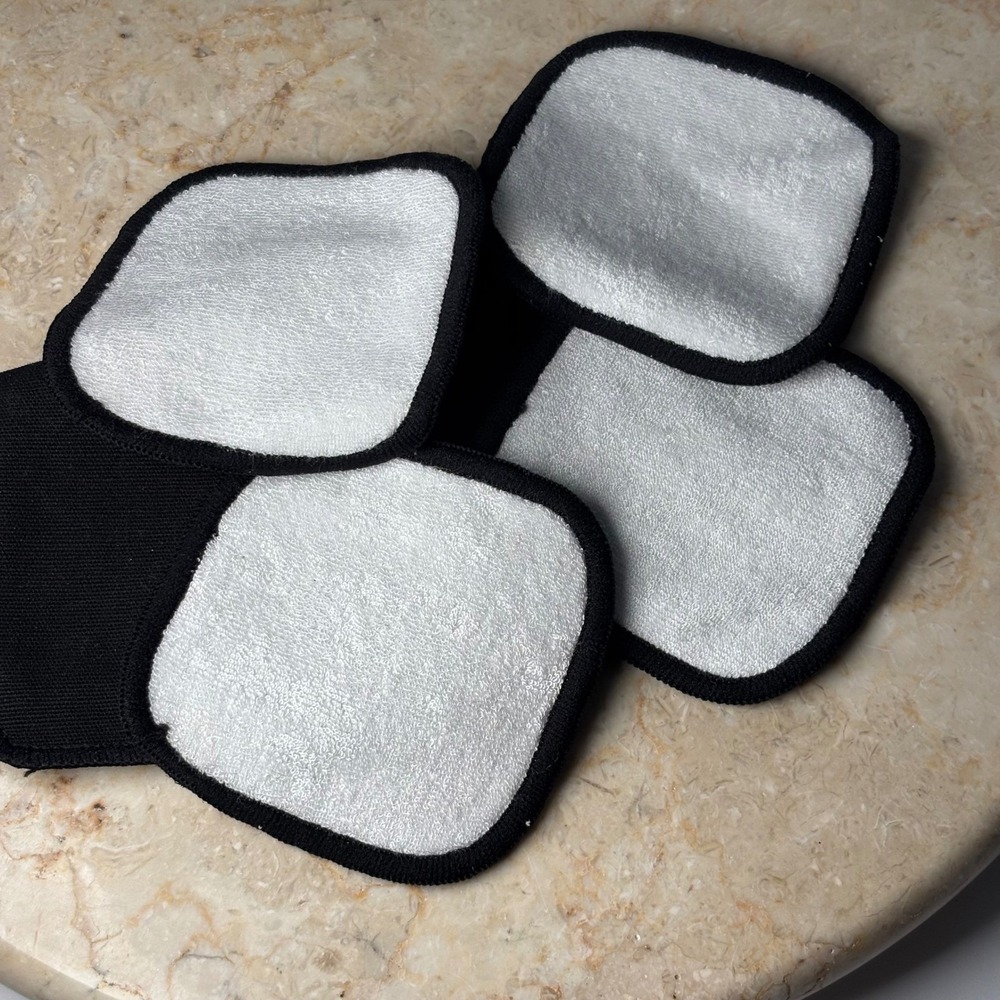 Dior‎ Reusable Makeup Remover Pads Set Storage Pouch Black White - Picture 3 of 10